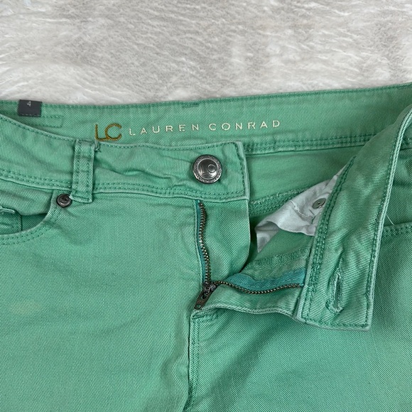 LC Lauren Conrad Green Jean Shorts - Picture 3 of 12